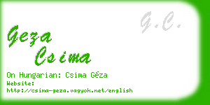 geza csima business card