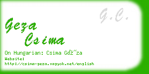 geza csima business card